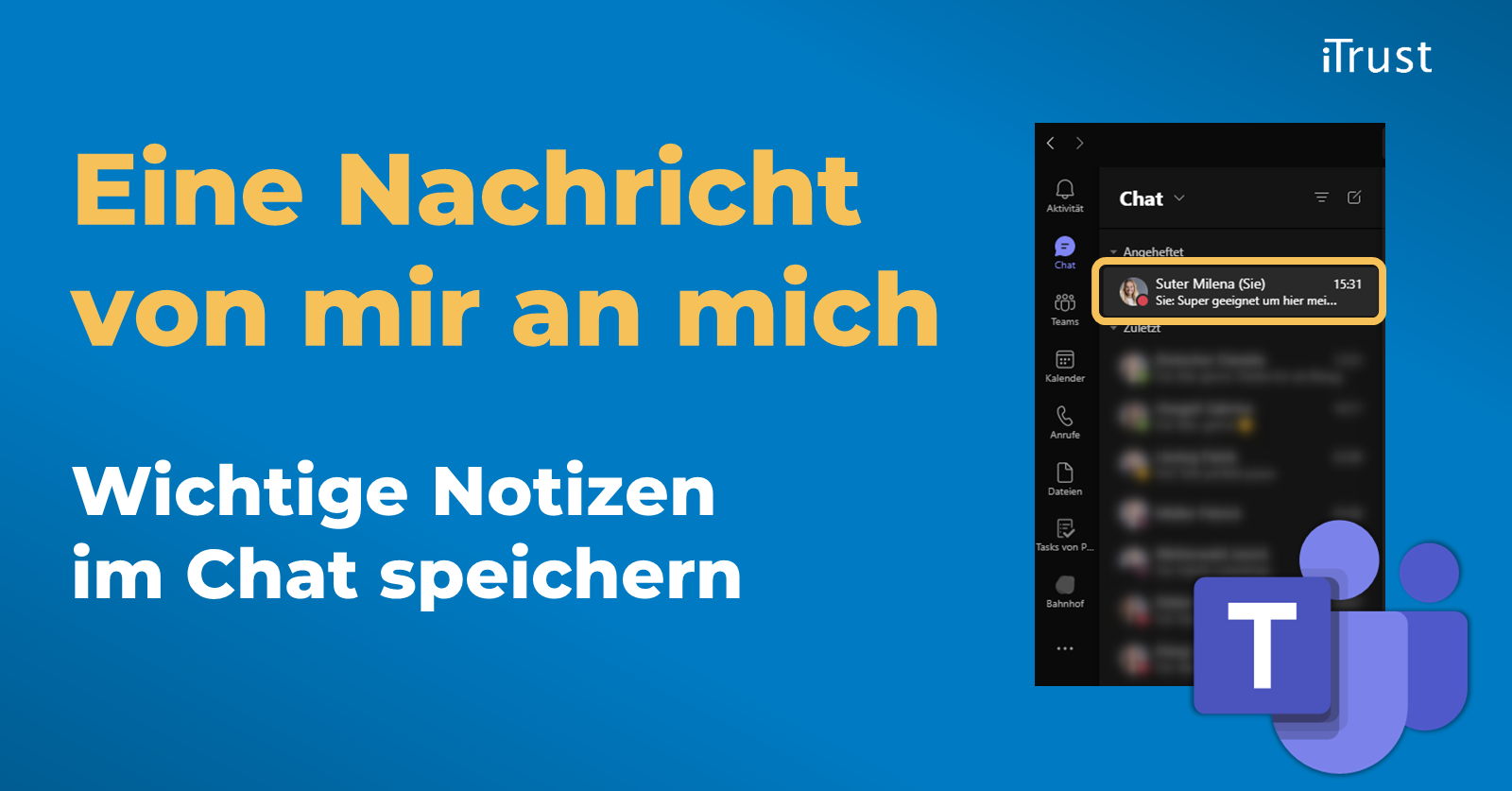 Microsoft Teams: Chatten mit mir selbst