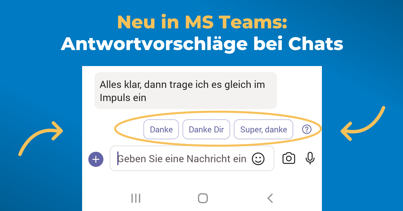 Microsoft-Teams-Update: Antwortvorschläge in der Microsoft-Teams-App