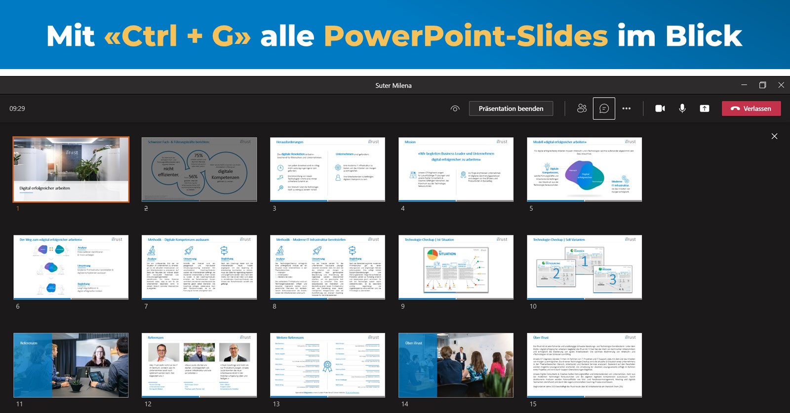 Was ist neu in Microsoft Teams: Folien-Raster-Ansicht in der Online-Präsentation - Screenshot