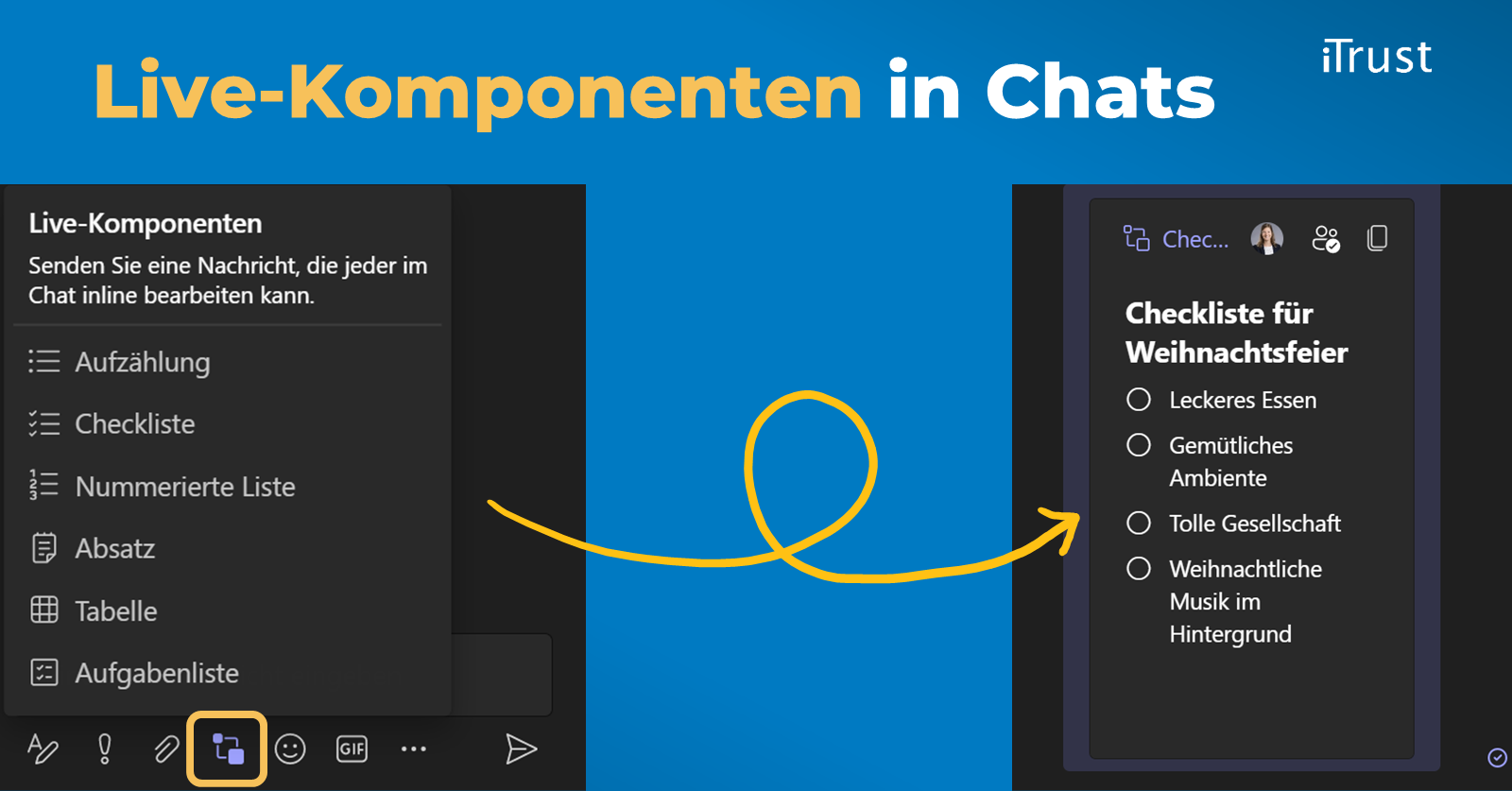 Was ist neu in Microsoft Teams - November 2021 - Live-Komponenten im Chat