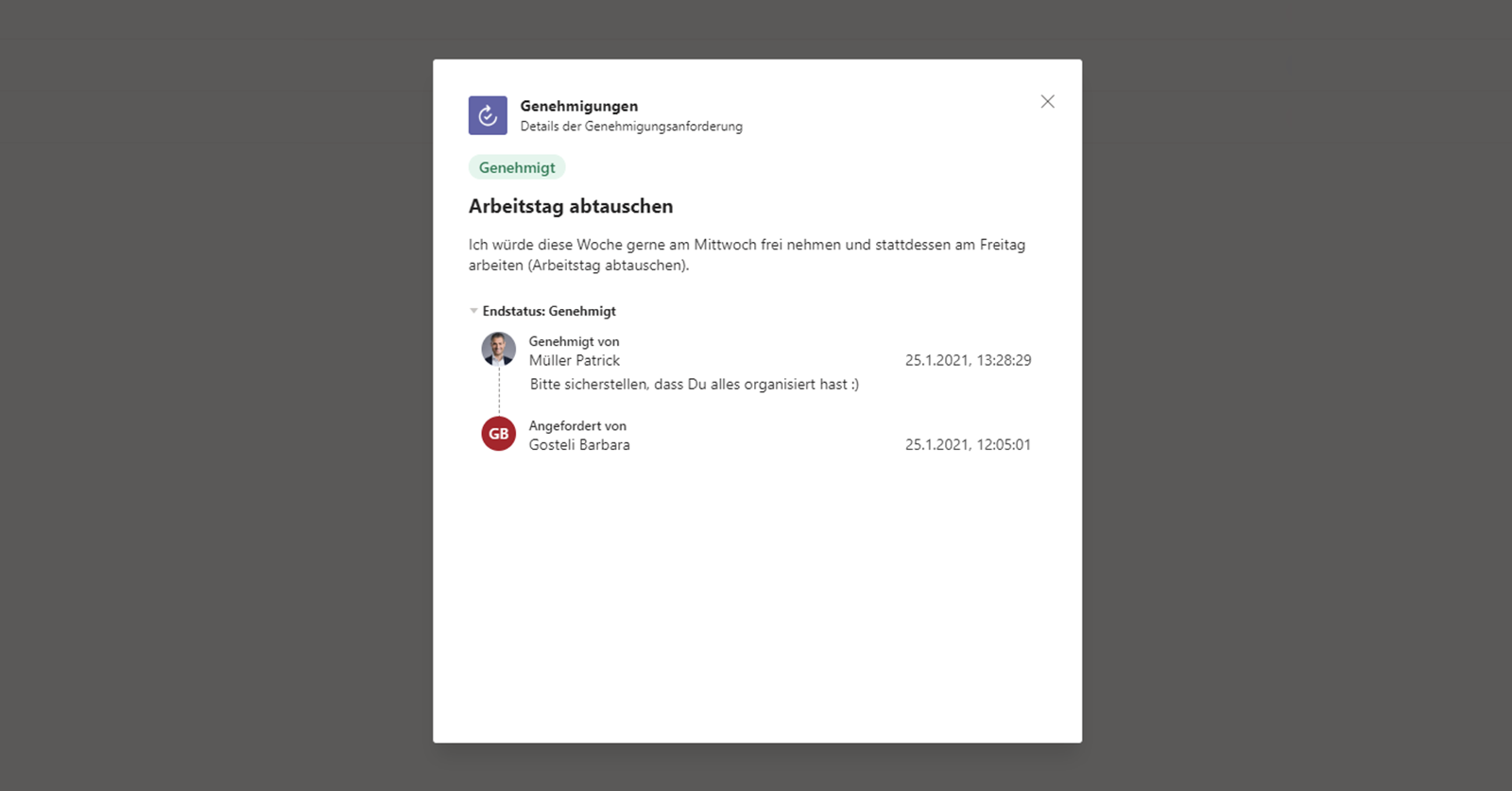 Was ist neu in Microsoft Teams | Approvals-Antrag genehmigt