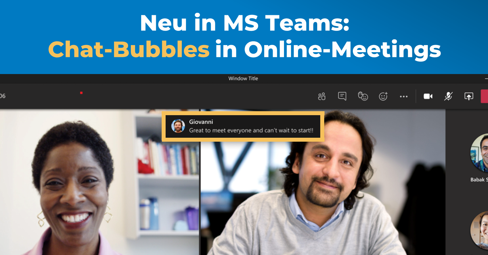 Was ist neu in MS Teams - Chat-Bubbles in Online-Meetings
